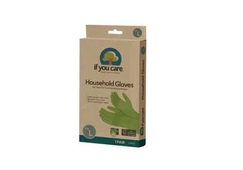 If You Care Set of 1 Large Latex Gloves Kitchen Bathroom Use