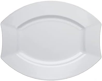 20 Oval Plastic Dinner Plates White for Weddings Birthdays