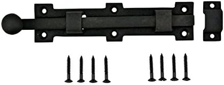 Wrought Iron Slide Bolt Door LatchBlack 8 34-Inch