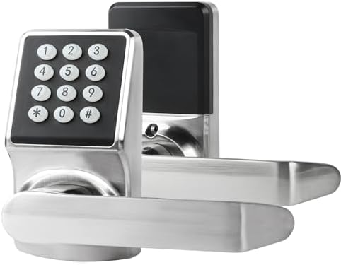 Keyless Entry Door Lock with Backup KeysKeypad EntrySilver Door Lock