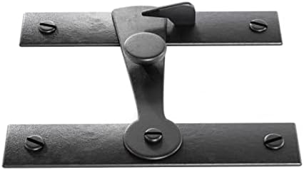 Sturdy Wrought Iron Door Latch Lock with Mounting Included 25-Inch Black