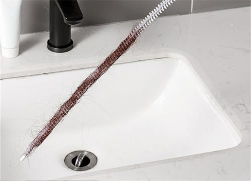 3-Piece 279-inch Long Sink Drain Cleaning Brush with Overflow Catcher