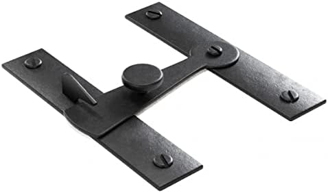 Sturdy Wrought Iron Door Latch Lock with Mounting Included 25-Inch Black