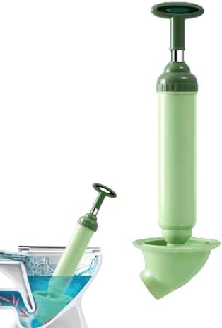 2025 Upgraded Toilet Plunger High Pressure Drain Clog Remover with Green Handle
