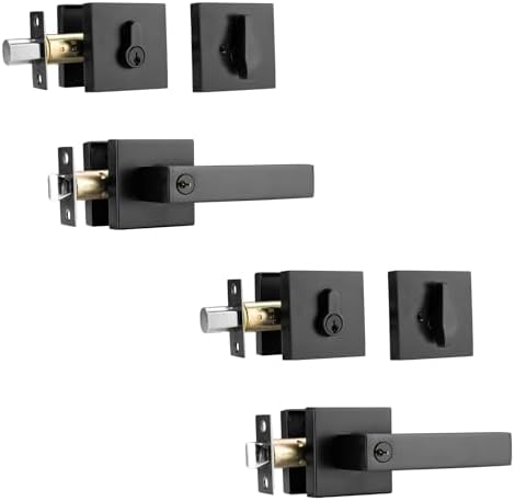 Zinc Alloy Black Door Lever Set 2-Pack