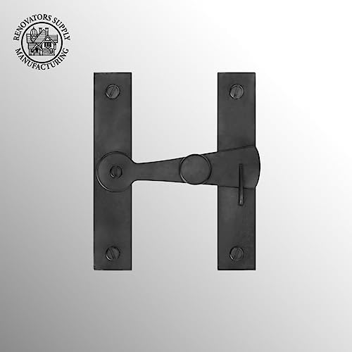 Sturdy Wrought Iron Door Latch Lock with Mounting Included 25-Inch Black