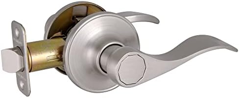 Reversible Door Lever Set - Satin Nickel Hall Closet Door Handle