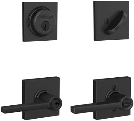 Schlage Deadbolt with Latitude Lever Matte Black