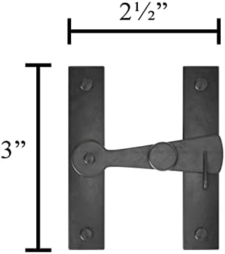 Sturdy Wrought Iron Door Latch Lock with Mounting Included 25-Inch Black