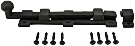 Wrought Iron Slide Bolt Door LatchBlack 8 34-Inch