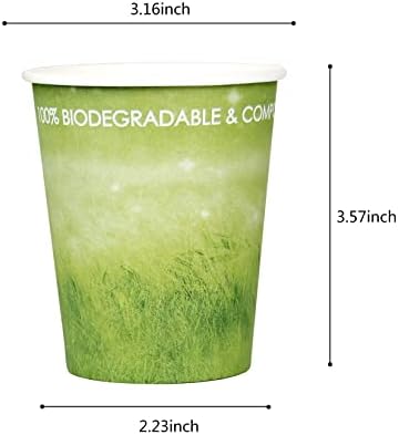 YesFresh 8oz Green Disposable Hot Beverage Paper Cups