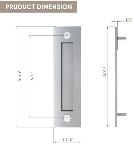 JUBEST 8 Stainless Steel Sliding Barn Door Flush Pull