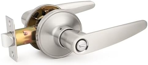 Probrico Privacy Door Lever Set 8-Piece SATIN NICKEL DURABLE SECURE