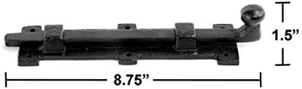 Wrought Iron Slide Bolt Door LatchBlack 8 34-Inch