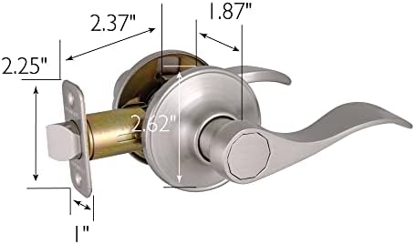 Reversible Door Lever Set - Satin Nickel Hall Closet Door Handle