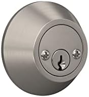 Lock Scout Deadbolt with Round Trim Keyed 2 Side Satin Nickel Finish