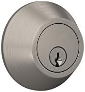 Lock Scout Deadbolt with Round Trim Keyed 2 Side Satin Nickel Finish
