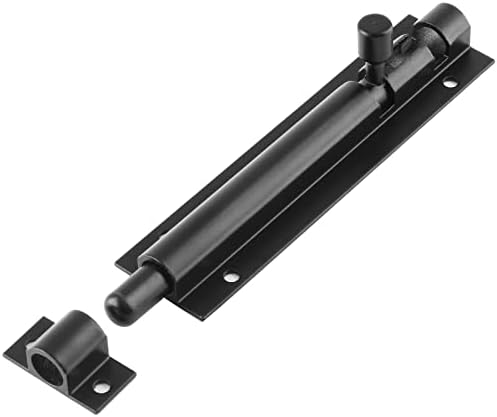 BokWin 4-Inch Black Aluminum Slide Bolt Latch