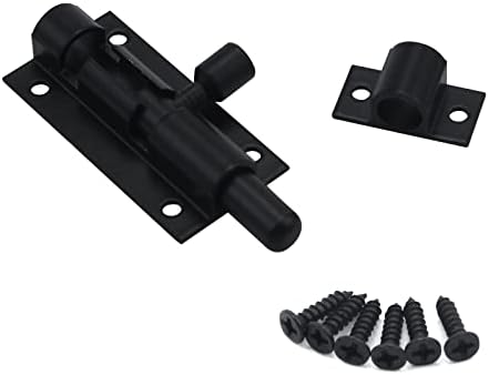 Secure 5-Piece Black Latch Lock Set for Doors Cabinets