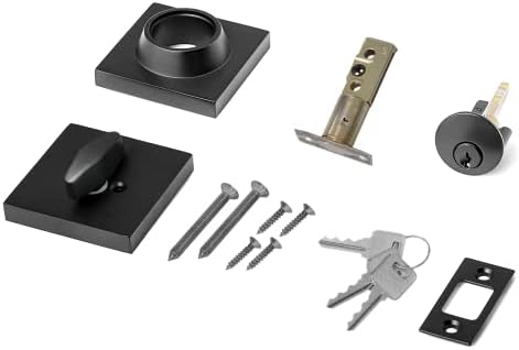 TooCust Square Modern Door Deadbolt Lock with Keys