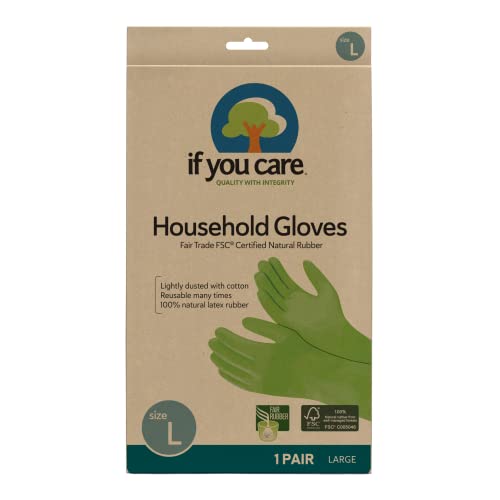 If You Care Set of 1 Large Latex Gloves Kitchen Bathroom Use