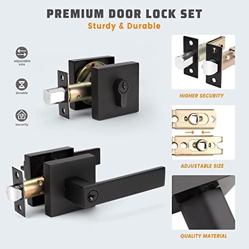 KNOBWELL Heavy Duty Door Knob Set - Matte Black