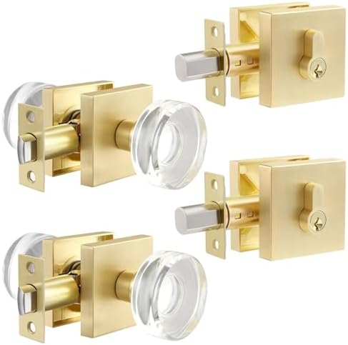 Leydebong Gold Door Locks with Deadbolt and Crystal Knobs