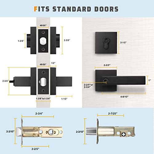 KNOBWELL Heavy Duty Door Knob Set - Matte Black