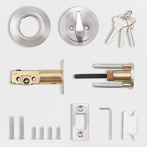 Secure 1-Sided Cylinder Deadbolt by Probrico Brushed Satin Nickel