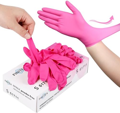 FINITEX Pink Latex-Free Disposable Gloves