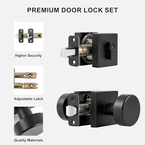 CoolNews Black Door Knob Set
