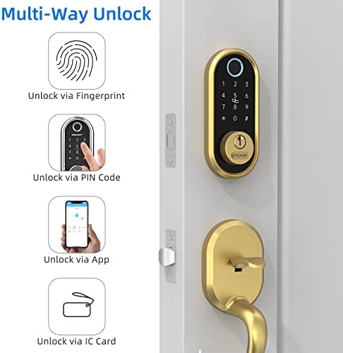 Unlock Home Needs SMONET Smart Lock with Fingerprint Bluetooth Alexa Compatible