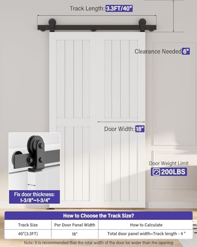 Premium 40 Bifold Sliding Barn Door Hardware Track Kit