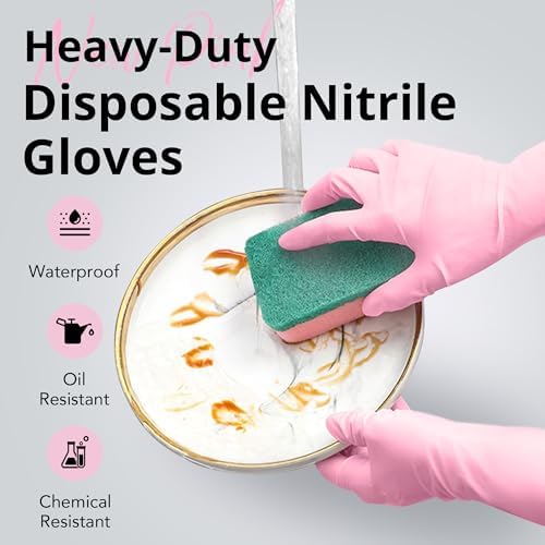 UV-PROTECTION DISPOSABLE NITRILE DWINclang CHERRY BLOSSOM 6 MIL 12 INCHES 50100