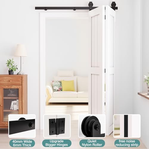 Bifold Barn Door Hardware Kit Smooth Quiet 180 Lbs Capacity
