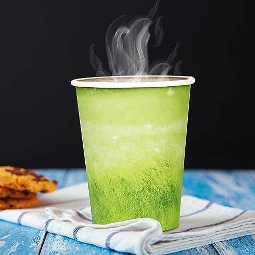 YesFresh 8oz Green Disposable Hot Beverage Paper Cups
