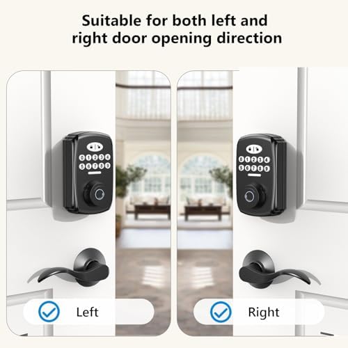 Fingerprint Door Lock with 2 Lever Handles