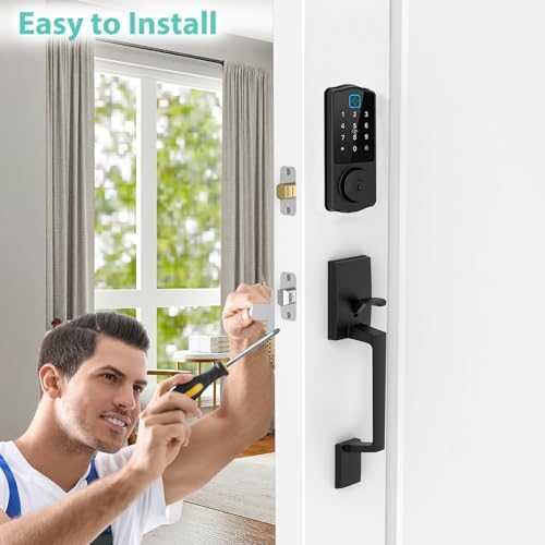 Secure Convenient Front Door Lock with Alexa Voice Control Bluetooth