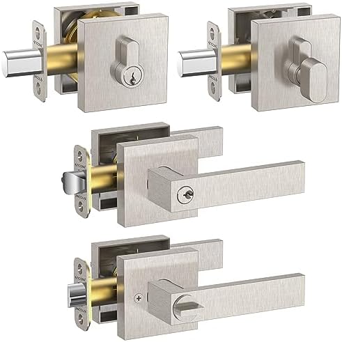 Premium Heavy-Duty Door Handle Set with Reversible Lever