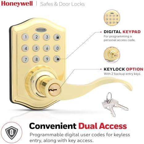 Honeywell Door Lock with Keyless Entry 50-Code Keypad Alarm Sep 2023