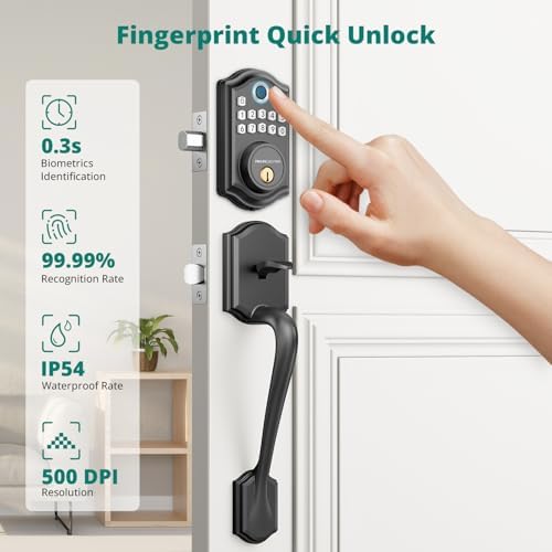 Finger-Print Keypad Front Door Lock Bio-Secure Door Lock Set