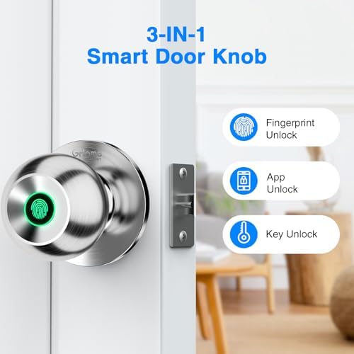 Smart fingerprint door lock with 3 unlocking methods and privacy features