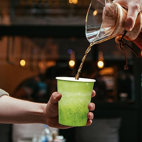 YesFresh 8oz Green Disposable Hot Beverage Paper Cups
