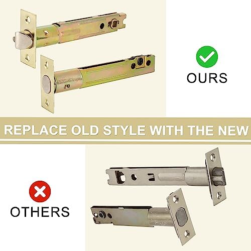 5-Inch Deadlatch Deadbolt Combo Fits Standard Entry Knobset - Polished Brass