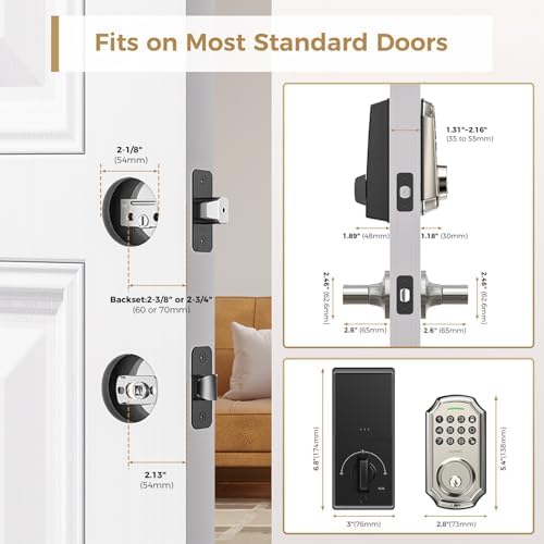 keyless entry door lock set with app control and 2 handle
