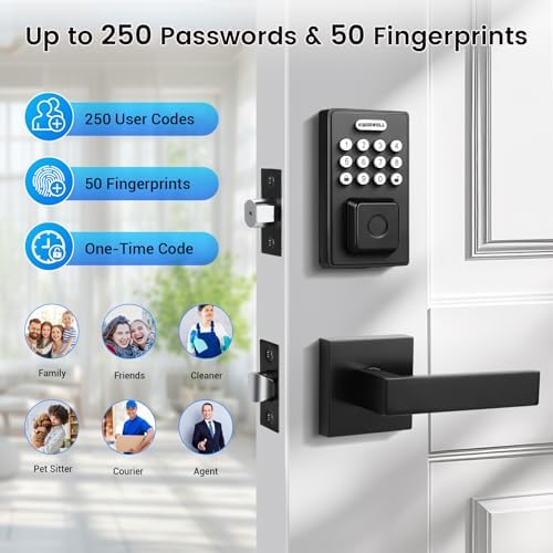 Fingerprint Door Lock with Lever Handle Smart Door Security