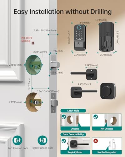 Smart Front Door Lock with Fingerprint Bluetooth Entry UYF