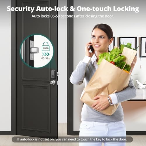 AkaGear DS10 Keyless Entry Door Lock with Fingerprint Keypad SATIN NICKEL