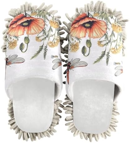 Burbuja Flowers Dragonfly Mop Slippers Absorbent Washable Unisex