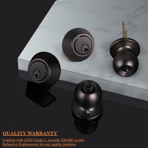 Modern and Rust-Proof Door Knob and Deadbolt Set